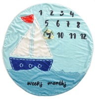 Baba Jay Baby Monthly Milestone Blanket - Boat Photo