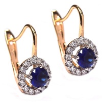 Idesire Sapphire Colour Pin & Clip Earrings With Cubic Zirconia's Photo