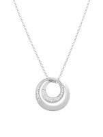Art Jewellers - 925 Sterling Silver Fancy Circle C.Z Pendant with Chain Photo