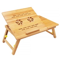 HEARTDECO Adjustable Bamboo Laptop Stand Bed Table Photo