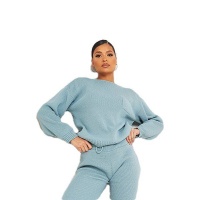 I Saw it First - Ladies Sage Slash Neck Knitted Jumper With Utility Pocket Photo