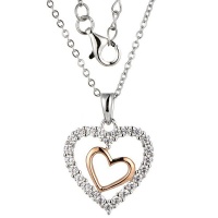 Kays Family Jewellers Double Heart Pendant in 925 Sterling Silver Photo