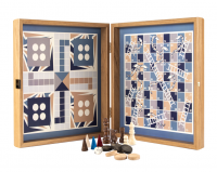Manopoulos Blue Backgammon 4-in-1 Combo Game Set Photo