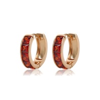 Kandy Rose Red Huggie Earring 18K Gold Plated Photo