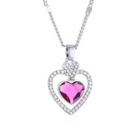 Heart within a Heart Necklace with crystals from Swarovski Photo