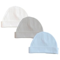 PepperSt Baby Collection - Baby Beanie Hat Set - White/Grey/Blue Photo