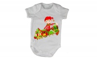 BuyAbility Christmas Elf - Train - Short Sleeve - Baby Grow Photo