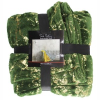 Pierre Cardin Plush Metallic Throw – Forest with Gold Foil Photo