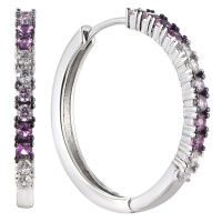 Kays Family Jewellers Designer Amethyst Hoops on 925 Silver Photo