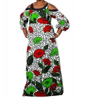 Royalty Collections Women's Green Refifi African Print Maxi Dress Photo