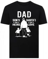 CustomizedGifts Dad A Son's First Hero & A Daughter's First Love Father's Day Tshirt Photo
