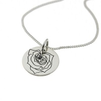 Rose of June Birth Flower Sterling Silver Necklace Photo