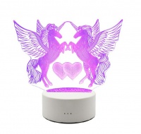 Spoonkie 3D LED: Unicorn Love Optical Illusion Lamps Light - Smart Touch - Remote Photo