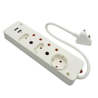 5 Way Multi-Plug Adapter With Double USB Charging Ports Photo
