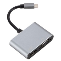 4K USB-C 3.1 HDMI & VGA HUB Video Converter Adaptor -Gray & Black Photo