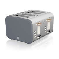 Swan Nordic 4 Slice Stainless Steel Toaster with Rubberised Finish Photo