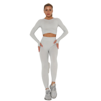 InstantFit Ice-Grey Two Piece Long Sleeve Compression Set Photo