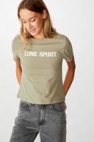 Women's Cotton On Essential slogan t shirt lone spirit - desert taupe Photo