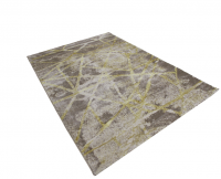 Decorpeople - Modern Beige And Gold Rug With Lines 160x230cm Photo