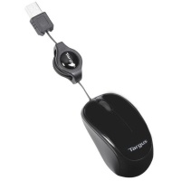 Targus - Compact Blue Trace Retractable Wired Mouse Black Photo