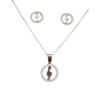 Silver Love Music Earrings and Necklace Set Photo
