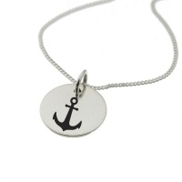 Anchor Sterling Silver Necklace with 'Hope' Engraved on the Back Photo