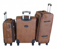 Nexco Luggage Bag Set of 3 PU Leather Suitcases 28' inch - Elephant Brown Photo