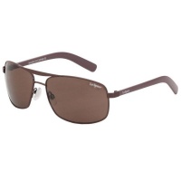 Lespecs Wrap Mens Brown Solid Lens Sunglasses - Bronze Metal Photo