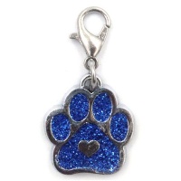 Yowie Cat Tag Blue Enamel Bling with Lobster Clasp Pet Tag. Photo