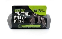 Gym Towel with Zip Pocket - Grey Photo