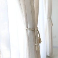 Matoc Designs Matoc Readymade Curtain 218cm Height - Sheer - Taped - Natural Stripe Photo
