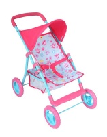 Dolls World Dollsworld - Deluxe Doll Stroller - Folding 4 Wheel Stroller for Dolls Up to 56cm Photo