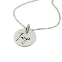 ""Taryn" Personalised Engraved Necklace in Sterling Silver" Photo