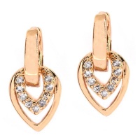 Idesire Gold Hoop Earrings With Pear Shaped Drop Charm Photo