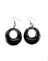 Designs by Ilana Clear Resin Earrings with Black Ink Photo