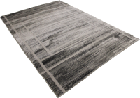 Decorpeople Modern Polyester Rug in Grey Black and White Photo