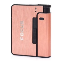 FOCUS Automatic 10 piecess Metal Cigarette Case Holder Box With Lighter Case Photo