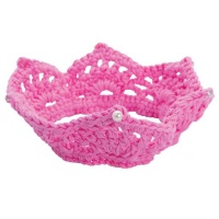 Elegant Baby Crochet Headbands Crown Pink Photo