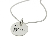"Iyana" Personalised Engraved Necklace in Sterling Silver Photo