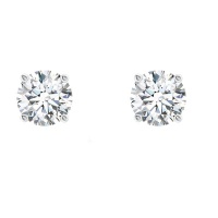 Stella Luna Round Stud earrings - made with Swarovski Clear crystal Photo