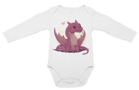PepperSt Long Sleeve Baby Grow - Love Dragon - White Photo