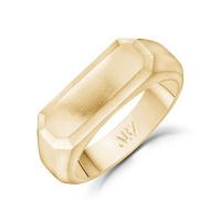 ARZ Steel Matte Gold Rectangle Ring Photo