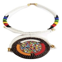 Kenyan African Traditional Maasai White Necklace Jewelry For Women Photo