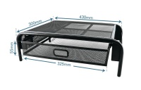 SDS M710 Wire Mesh Computer Monitor Stand With Drawer Organizer Photo