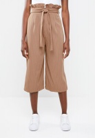 Women's Missguided Pinstripe paperbag waist culottes - brown Photo