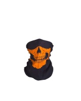SKA Skull Tube Mask - Black & Orange Photo