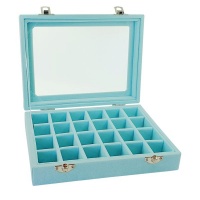 Mix Box Velvet Jewelry Ring Necklace Earring Display Tray Storage Box - 24 Grid Photo