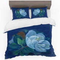 Print with Passion Pastel Blue Floral Duvet Cover Set Photo