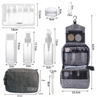 Mix Box Waterproof Toiletry Wash Bag & Cosmetics Travel Bottles Set Photo