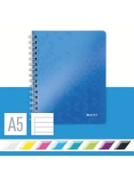 Leitz : A5 Ruled Perforated Punched WOW N/book Wire Bound - Blue Photo